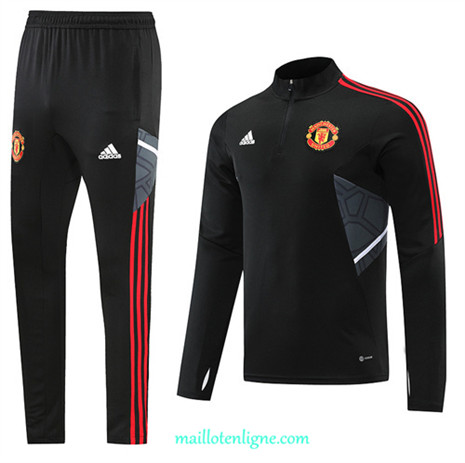 Thai Maillot Ensemble Manchester United Survetement Noir 2022/2023 E937