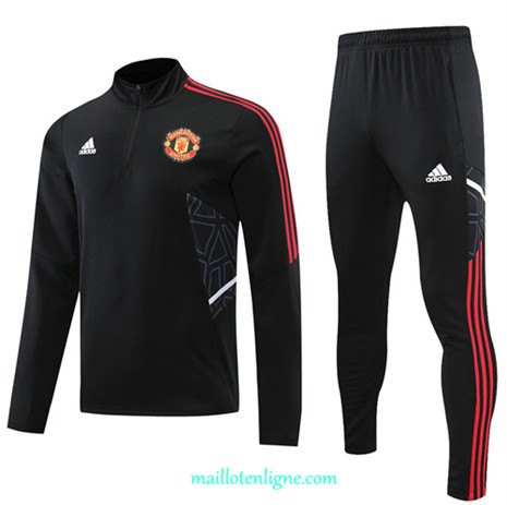 Thai Maillot Ensemble Manchester United Survetement Rouge/Noir 2022/2023 E941