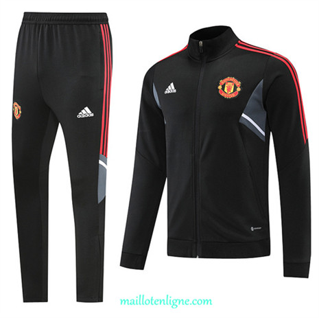 Thai Maillot Ensemble Manchester United Veste Survetement Noir 2022/2023 E945