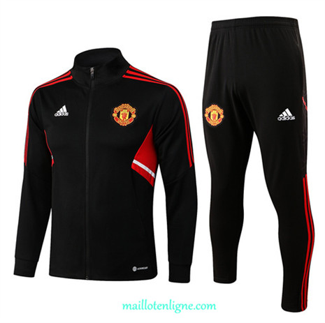 Thai Maillot Ensemble Manchester United Veste Survetement Noir 2022/2023 E947