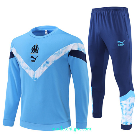 Thai Maillot Ensemble Marseille Survetement Bleu 2022/2023 E807