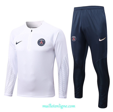 Thai Maillot Ensemble Paris PSG Survetement Blanc 2022/2023 E824