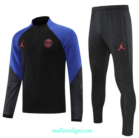 Thai Maillot Ensemble Paris PSG Survetement Noir/Bleu 2022/2023 E829