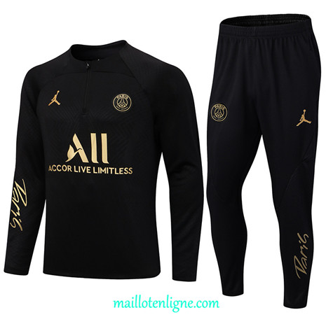 Thai Maillot Ensemble Paris PSG Survetement Noir 2022/2023 E839