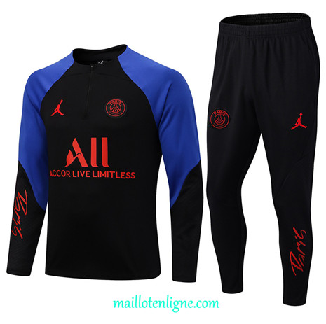 Thai Maillot Ensemble Paris PSG Survetement Noir/Bleu 2022/2023 E840