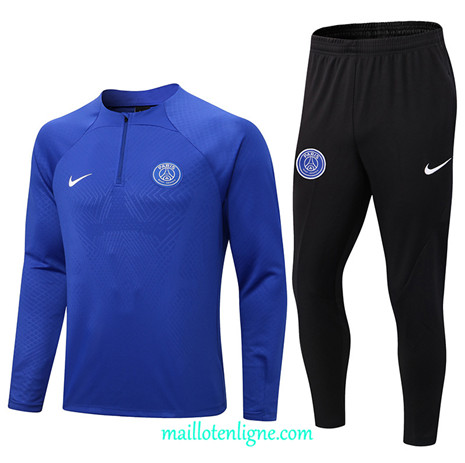 Thai Maillot Ensemble Paris PSG Survetement Bleu/Noir 2022/2023 E842