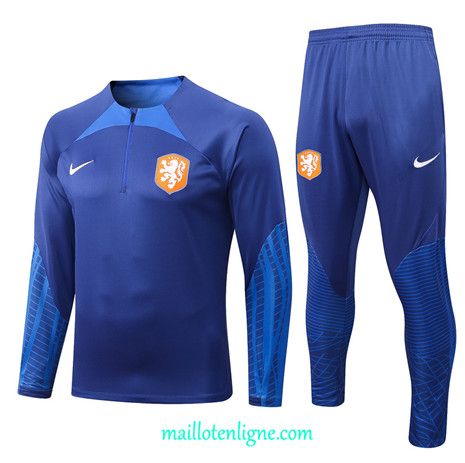 Thai Maillot Ensemble Pays-Bas Survetement Bleu 2022/2023 E876