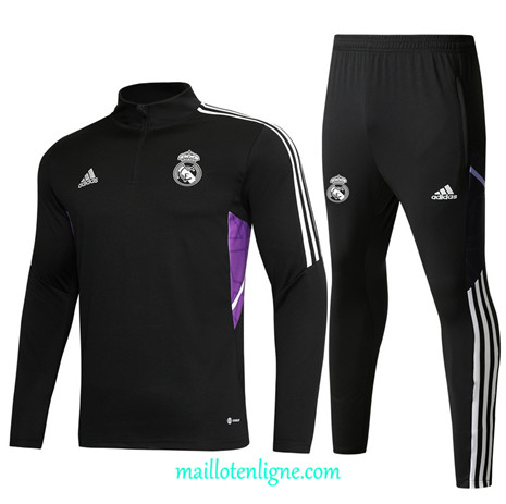 Thai Maillot Ensemble Real Madrid Survetement Noir 2022/2023 E782