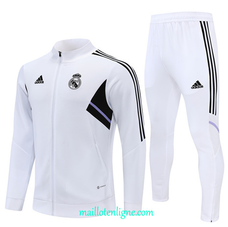 Thai Maillot Ensemble Real Madrid Veste Survetement Blanc 2022/2023 E789