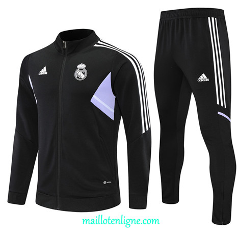 Thai Maillot Ensemble Real Madrid Veste Survetement Noir 2022/2023 E790