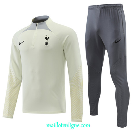 Thai Maillot Ensemble Tottenham Hotspur Survetement Jaune/Gris 2022/2023 E951