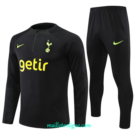 Thai Maillot Ensemble Tottenham Hotspur Survetement Noir 2022/2023 E952