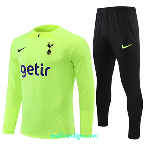 Thai Maillot Ensemble Tottenham Hotspur Survetement Vert/Noir 2022/2023 E953