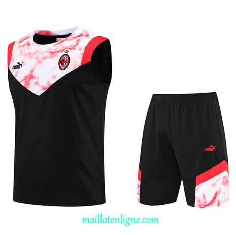 Thai Maillot Ensemble AC Milan Debardeur Training Noir 2022/2023 E1273