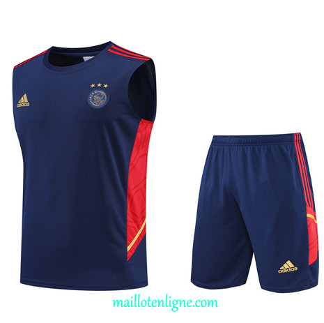 Thai Maillot Ensemble Ajax Debardeur Training Bleu Marine 2022/2023 E1069