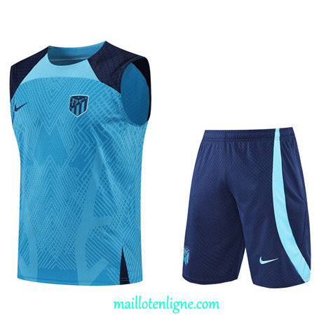 Thai Maillot Ensemble Atletico Madrid Debardeur Training Bleu 2022/2023 E1103