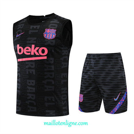 Thai Maillot Ensemble Barcelone Debardeur Training Noir 2022/2023 E1108