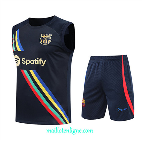 Thai Maillot Ensemble Barcelone Debardeur Training Bleu Marine 2022/2023 E1111