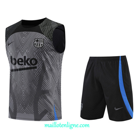 Thai Maillot Ensemble Barcelone Debardeur Training Gris 2022/2023 E1112