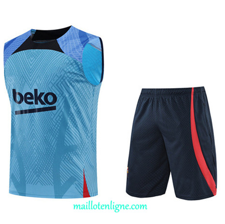 Thai Maillot Ensemble Barcelone Debardeur Training Bleu 2022/2023 E1113