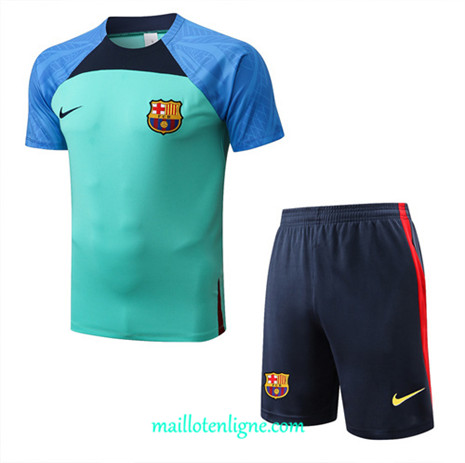 Thai Maillot Ensemble Barcelone + Short Training Bleu 2022/2023 E1116