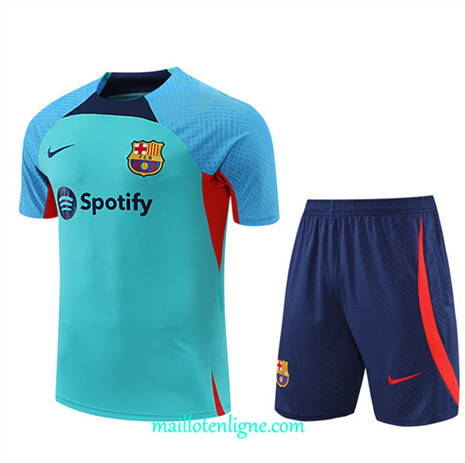 Thai Maillot Ensemble Barcelone + Short Training Vert 2022/2023 E1123