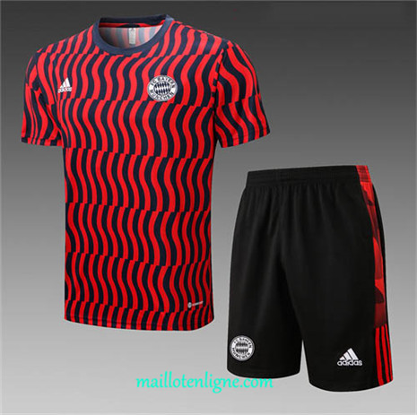 Thai Maillot Ensemble Bayern Munich + Short Training Rouge/Noir 2022/2023 E1097