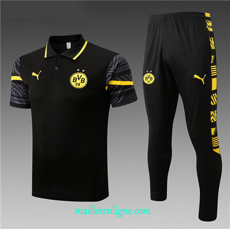 Thai Maillot Ensemble polo Borussia Dortmund Training Noir 2022/2023 E1101