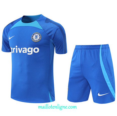 Thai Maillot Ensemble Chelsea + Short Training Bleu 2022/2023 E1233