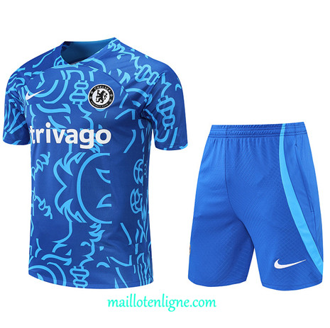 Thai Maillot Ensemble Chelsea + Short Training Bleu 2022/2023 E1234