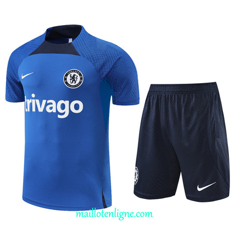 Thai Maillot Ensemble Chelsea + Short Training Noir 2022/2023 E1236