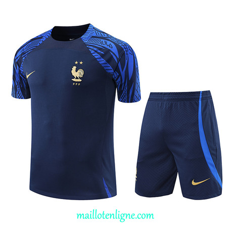 Thai Maillot Ensemble France + Short Training Bleu Marine 2022/2023 E1200