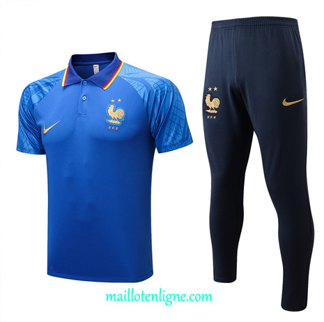 Thai Maillot Ensemble polo France Training Bleu 2022/2023 E1202