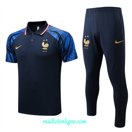Thai Maillot Ensemble polo France Training Bleu Marine 2022/2023 E1203