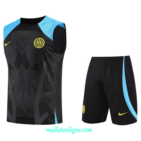 Thai Maillot Ensemble Inter Milan Debardeur Training Noir 2022/2023 E1276