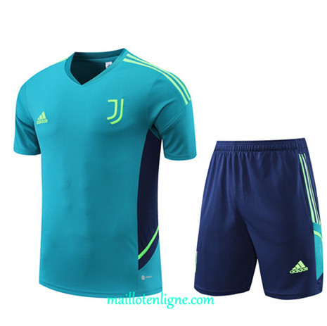 Thai Maillot Ensemble Juventus + Short Training Bleu 2022/2023 E1289