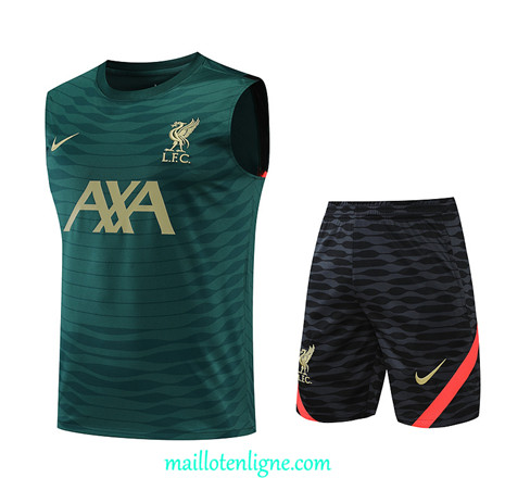 Thai Maillot Ensemble Liverpool Debardeur Training Vert 2022/2023 E1239