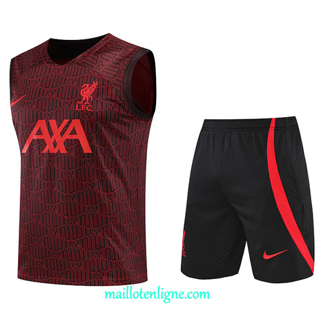 Thai Maillot Ensemble Liverpool Debardeur Training Rouge/Noir 2022/2023 E1242