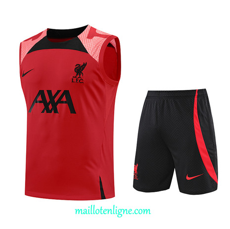 Thai Maillot Ensemble Liverpool Debardeur Training Rouge/Noir 2022/2023 E1243