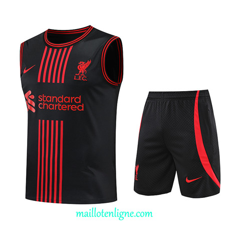 Thai Maillot Ensemble Liverpool Debardeur Training Noir 2022/2023 E1244