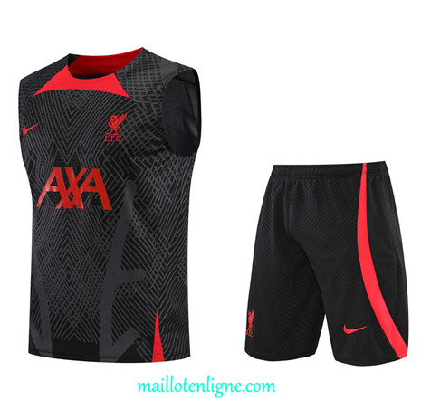 Thai Maillot Ensemble Liverpool Debardeur Training Noir 2022/2023 E1245