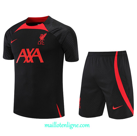 Thai Maillot Ensemble Liverpool + Short Training Noir 2022/2023 E1248