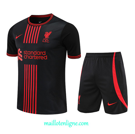 Thai Maillot Ensemble Liverpool + Short Training Noir 2022/2023 E1251