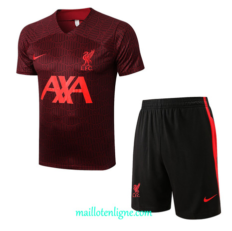 Thai Maillot Ensemble Liverpool + Short Training Rouge 2022/2023 E1253
