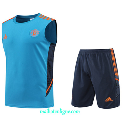 Thai Maillot Ensemble Manchester United Debardeur Training Bleu 2022/2023 E1261