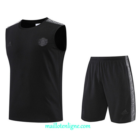 Thai Maillot Ensemble Manchester United Debardeur Training Noir 2022/2023 E1262