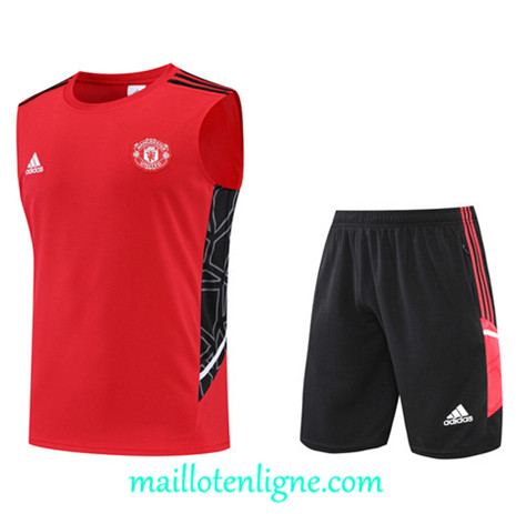 Thai Maillot Ensemble Manchester United Debardeur Training Rouge/Noir 2022/2023 E1263