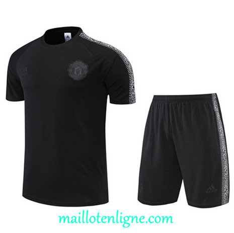 Thai Maillot Ensemble Manchester United + Short Training Noir 2022/2023 E1265