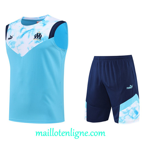 Thai Maillot Ensemble Marseille Debardeur Training Bleu 2022/2023 E1144