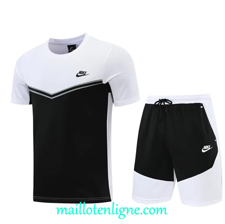 Thai Maillot Ensemble Nike + Short Training Blanc/Noir 2022/2023 E1072